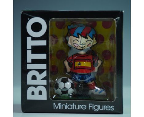 Collectible stone resin figure representing a Spain soccer player, part of the World Cup mini figure series. The figure is ch