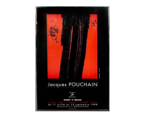 Exhibition poster for French painter and ceramicist Jacques Pouchain's show at the Galerie Emiliani in the Drome, France. Hel