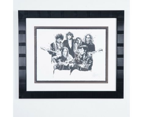 This limited edition framed print by renowned artist Joe Petruccio showcases an expressive black-and-white composition of leg
