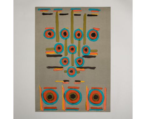 Original color screenprint on laid paper entitled Clocks of Time by American Abstract Expressionist artist Betty Parsons. She