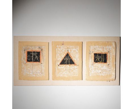 A compelling set of three carborundum etchings on embossed paper by renowned French artist James Coignard. These pieces showc