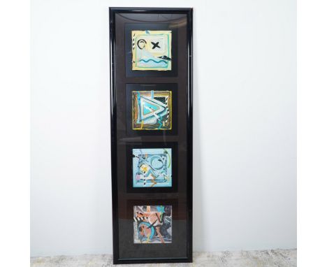 A collection of four abstract serigraphs on paper depicting the Seasons by American artist Marvin Markman, each signed by the