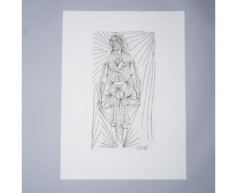 A striking limited edition engraving on Paper titled Standing Woman (Femme Debout) after Pablo Picasso, featuring an abstract