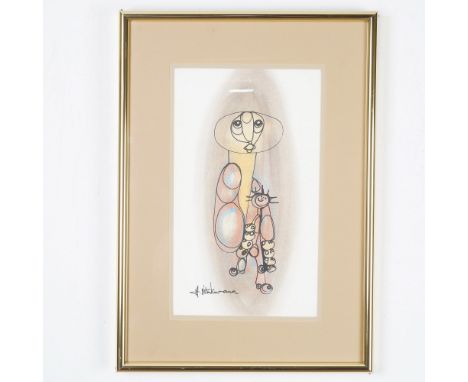 One-of-a-kind mixed media artwork by South African artist Hargreaves Nutkwana, showcasing his distinctive abstract style. The