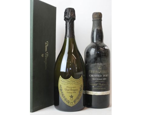 2 bottles mixed Lot of Champagne Dom Perignon 1998 and Crusted Port comprising:
1 bottle Champagne Dom Perignon Vintage 1998 