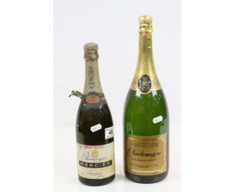 Two unopened Bottles of vintage Champagne to include; Mercier Epernay, Charlemagne Demi Sec