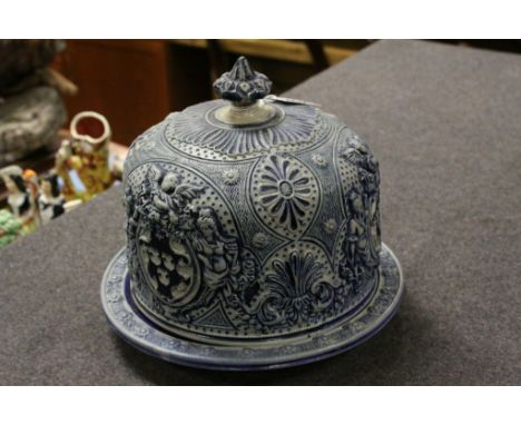 Vintage Bavarian style ceramic Cheese Dish with dome cover