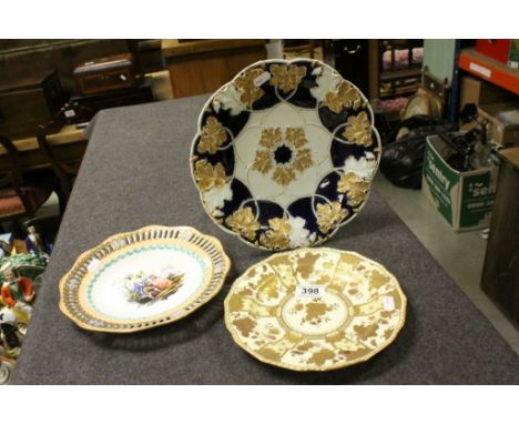 Three vintage dishes to include one with Meissen crossed swords mark and another "Osler London"
