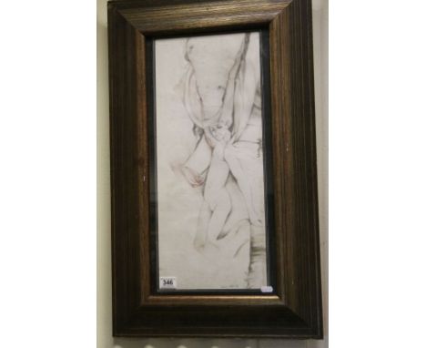 Robert Melville, Framed and Glazed Pencil Portrait of a Fantasy Winged Character  
