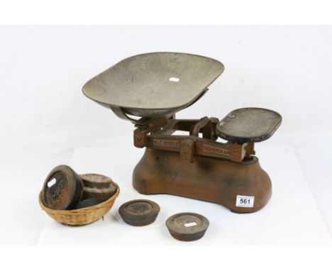 Vintage Set of W &amp; T Avery Ltd Scales with Weights