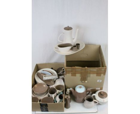 Two boxes of vintage Poole Pottery dinner ware