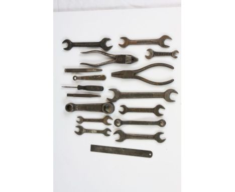 Collection of vintage BSA Spanners &amp; Pliers etc