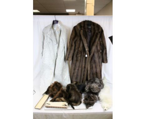 Vintage Ladies Three- Quarter Length Fur Coat with label of Isslemont &amp; Macintosh of Aberdeen, Ladies Full Length Grey an
