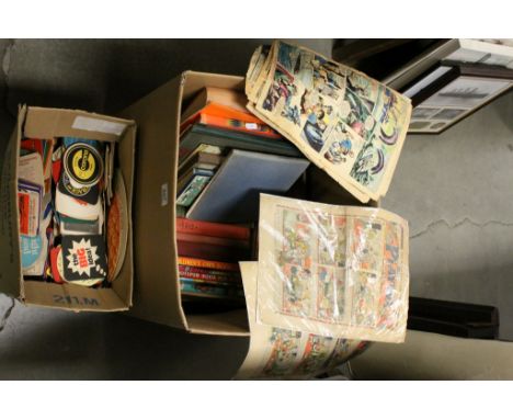 Collection of vintage Children's Annuals &amp; a box of vintage Beer Mats