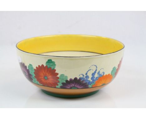 Clarice Cliff Bizarre ceramic Fruit Bowl in "Gayday" pattern