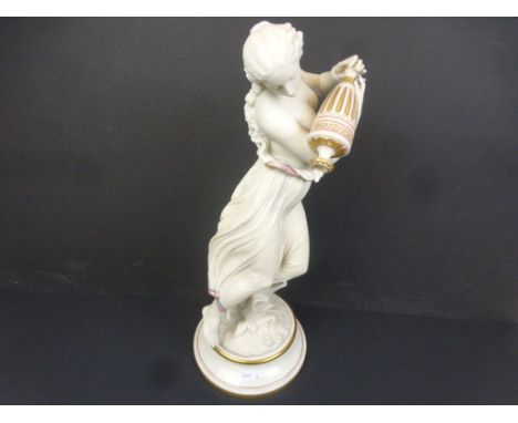 Royal Worcester 19th century tinted and partially glazed Parian figurine depicting Morning Dew, modelled as a classical semi 