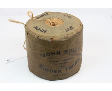 Vintage Roll of ' John Bull Binder Twine ' complete with outer wrapper ( patent wrapper no. 373705 )