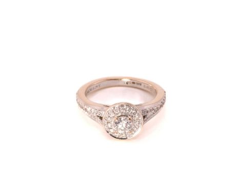 Vera Wang - An 18ct gold diamond engagement ring, from the Vera Wang Love Collection, features a round brilliant cut diamond 