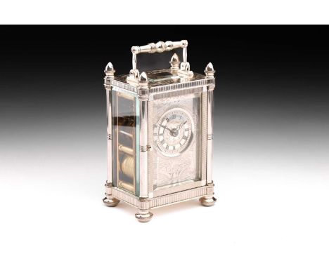 A 20th-century limited edition 151/200, silver cased, twin fusee 8-day carriage clock London 1976 by Mappin &amp; Webb. The a