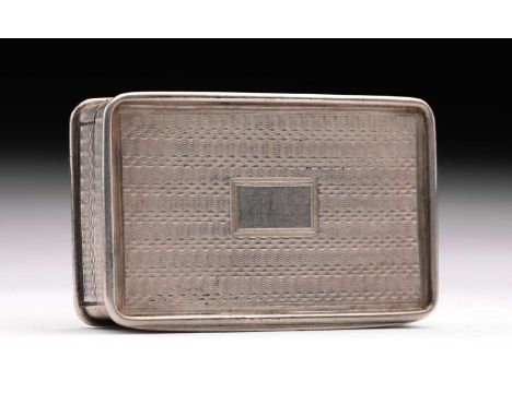 A William IV vinaigrette; rounded rectangular, engine-turned to cover, sides and base, with a vacant rectangular cartouche to