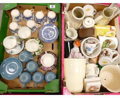 A mixed collection of items to include: Royal Albert Flowers of the Month cups and saucers, Maddock Blue tea ware, decorative