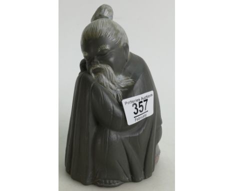 A Lladro black basalt figure of a Chinese sage:
