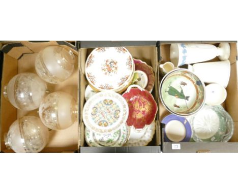 A mixed collection of items to include: Wedgwood vases, similar Sarah's Garden Items, decorative wall plates, similar Spode i