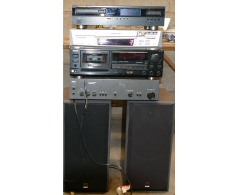 A collection of HiFi &amp; similar items to include: NAD 3240PE amplifier, B&amp;W 500 series speakers, Aiwa AD-F810 cassette