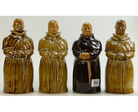 A Collection of Abbots Choice Cheramic Whiskey Decanters: in the form of Monks together with one similar Foreign item(4)