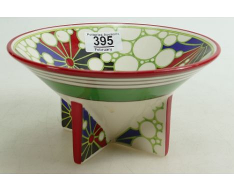 Wedgwood Bizarre By Clarice Cliff Footed Bowl, diameter 18cm.