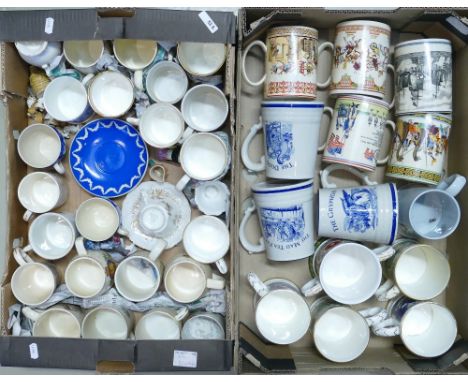 A large collection of Wedgwood &amp; Commemorative Tankards and cups (2 trays):
