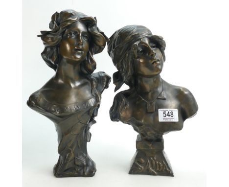 Bronzed Heavy Classical Busts to include: E Villani Saida and similar item(2)