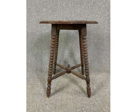 Occasional or lamp table, late 19th century carved oak. H.71 W.50cm 