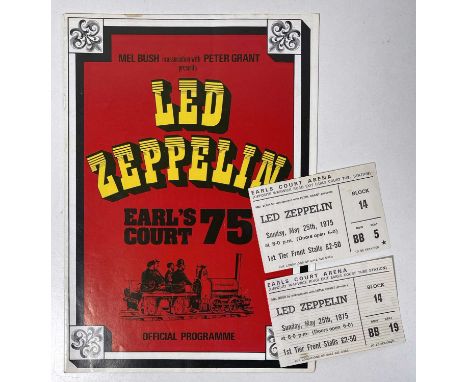 An original concert programme for Led Zeppelin at Earl's Court, Sunday May 25th 1975. Clean condition with colours still brig