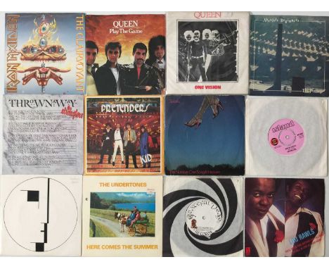 ROCK &amp; POP 7" COLLECTION. Quality, diverse collection of around 350 x 7". With cuts from the likes of Iron Maiden, Queen,