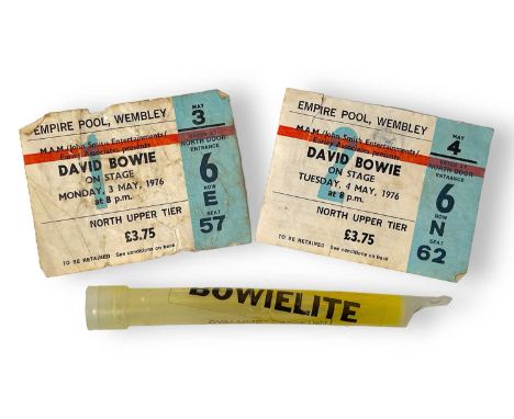 An original c 1976 'Bowielite' glowstick - available for sale at the 1976 'Station to Station' tour. Measures 15cm long. Also
