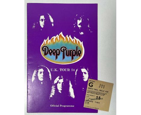 An original Deep Purple 1974 tour programme in very clean condition. Also with original ticket stub. From the vendor's person