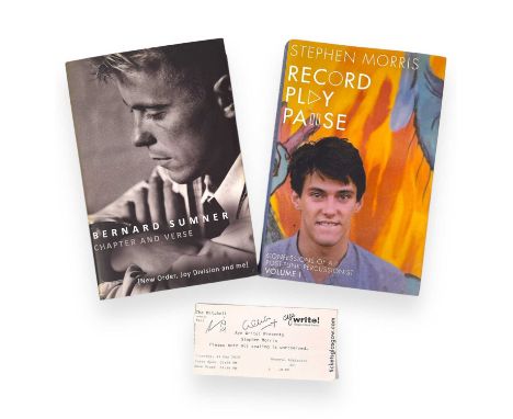 A copy of Stephen Morris - Record Play Pause signed to first page by Stephen Morris and Gillian Gilbert. A copy of Bernard Su