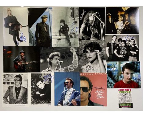 15 images, mostly glossy c 8x10" privately printed photographs with signatures to include: Johnny Moped, Graham Parker, Billy