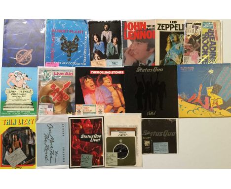 An excellent collection of concert ephemera to include: 13 concert programmes some to include concert tickets inc: Band Aid s