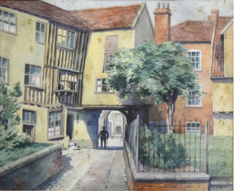 John Ogilby, The road from Bristol to Banbury, hand-coloured road map, 34cm x 45cm; and a collection of prints, watercolours,