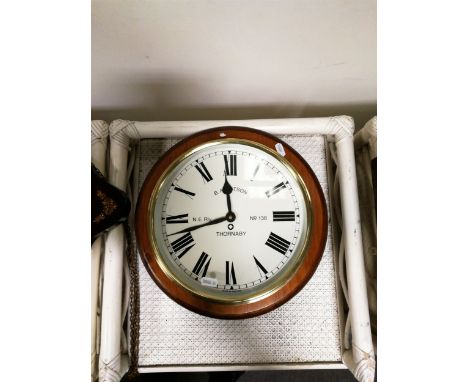 Oak cased mantel clock, silvered dial, movement striking on four gongs, Napoleon hat case, width 41cm; four other oak cased m