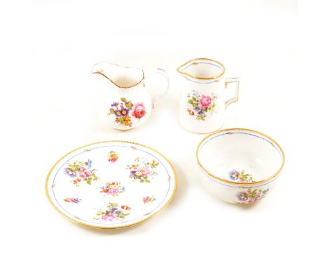 A collection of seven vintage tea services, Royal Worcester floral tea service, Wellington China with flowers and lady in per