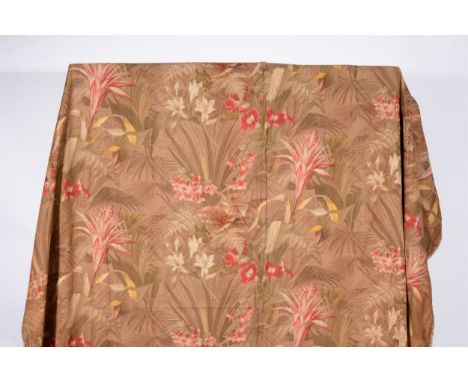 Two curtains printed design on woven fabric, width 90" drop 108"