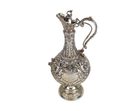 A silver Armada wine ewer - London 1906, Elkington, in the form of a classical vase, with a bulbous body, loop handle, and a 