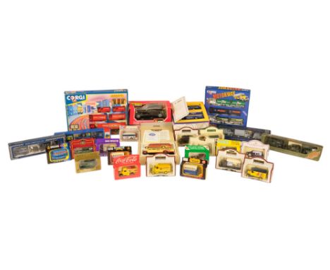A quantity of boxed die cast vehicles - including a set of buses, 1939 British army, 150th Annivesary of Essex Constabulary a