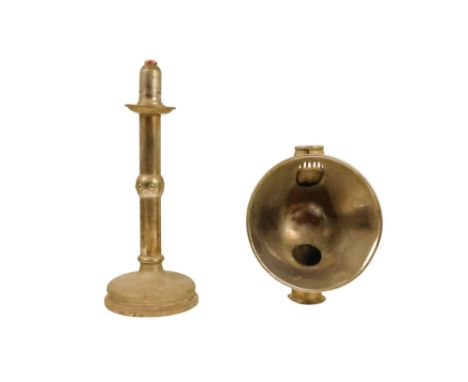 A 19th century chrome plated students lamp - 43cm high.