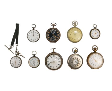 An early 19th century silver pair cased pocket watch - the white enamel dial set out in Roman numerals, together with a Ligra