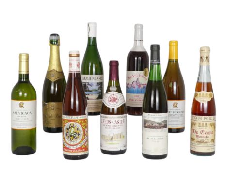 A bottle of Sauvignon Trois Mouline Bordeaux - together with a bottle of Duc de Valmer Brut, a bottle of Torres De Casta Rosa