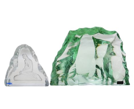 Vicke Lindstrand for Kosta - ice block sculpture created from a large block of glass in the form of a glacier, internally cas